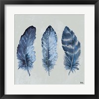 Indigo Feathers I Fine Art Print