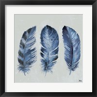 Indigo Feathers II Framed Print