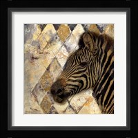 Golden Safari I (Zebra) Framed Print