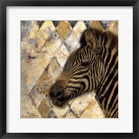 Golden Safari I (Zebra) Framed Print