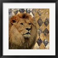 Golden Safari IV (Lion) Framed Print