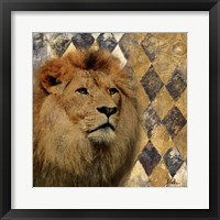 Golden Safari IV (Lion) Framed Print