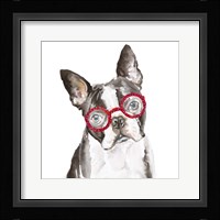 French Bulldog with Glasses Framed Print