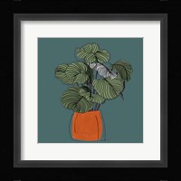 The Retro Pot On Teal I Fine Art Print