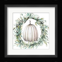 White Pumpkin With Garland II Framed Print