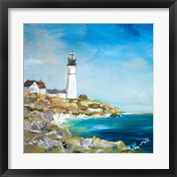 Lighthouse on the Rocky Shore I Framed Print
