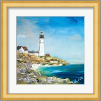 Lighthouse on the Rocky Shore I Fine Art Print