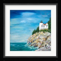 Lighthouse on the Rocky Shore II Fine Art Print