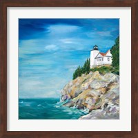 Lighthouse on the Rocky Shore II Fine Art Print