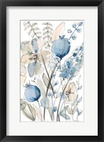 Blue And White Floral I Framed Print