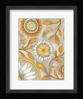 Flowers on Grey I Framed Print