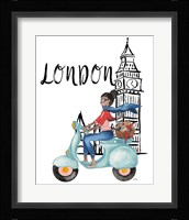 London By Moped Framed Print