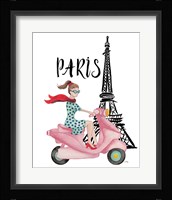 Paris By Moped Framed Print