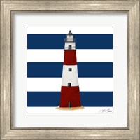 Nautical Stripe Lighthouse Fine Art Print