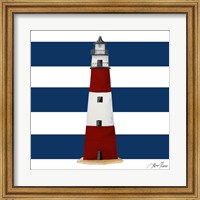 Nautical Stripe Lighthouse Fine Art Print