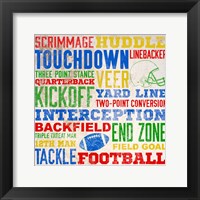 Colorful Football Typography Fine Art Print