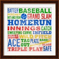 Colorful Baseball Typography Fine Art Print