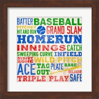 Colorful Baseball Typography Fine Art Print