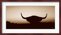 Bull Set Sepia Crop Fine Art Print