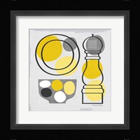 Modern Kitchen Square II Yellow Framed Print