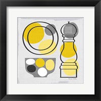 Modern Kitchen Square II Yellow Framed Print