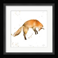 Jumping Fox Framed Print