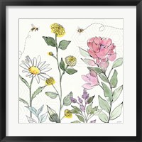 Honeybee Blossoms III Framed Print