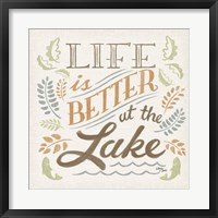Lake Life I Green Framed Print