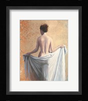 After the Bath Coral Framed Print