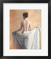 After the Bath Coral Framed Print