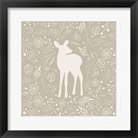 Floral Deer Framed Print