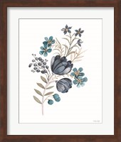 Blue Botanical Mums Fine Art Print