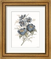 Blue Botanical Peonies Fine Art Print