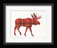 Plaid Moose Framed Print