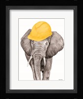 Construction Elephant Framed Print