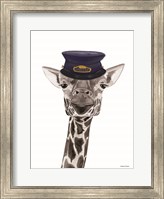 Train Conductor Giraffe Fine Art Print
