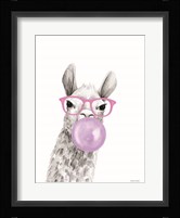 Bubble Gum Alpaca Framed Print