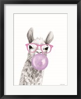 Bubble Gum Alpaca Framed Print