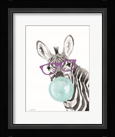 Bubble Gum Zebra Framed Print