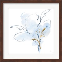 Blue and Gold Floral IV Fine Art Print