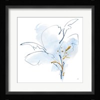 Blue and Gold Floral IV Fine Art Print