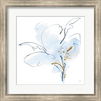 Blue and Gold Floral IV Fine Art Print