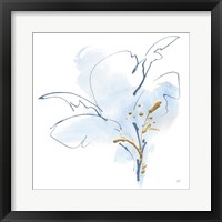 Blue and Gold Floral IV Framed Print