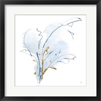 Blue and Gold Floral III Framed Print