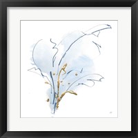 Blue and Gold Floral III Framed Print