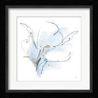 Blue and Gold Floral II Framed Print