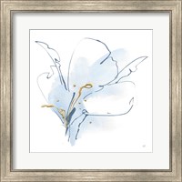 Blue and Gold Floral II Fine Art Print