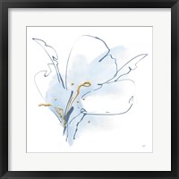 Blue and Gold Floral II Fine Art Print