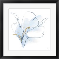 Blue and Gold Floral II Framed Print