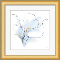 Blue and Gold Floral II Fine Art Print